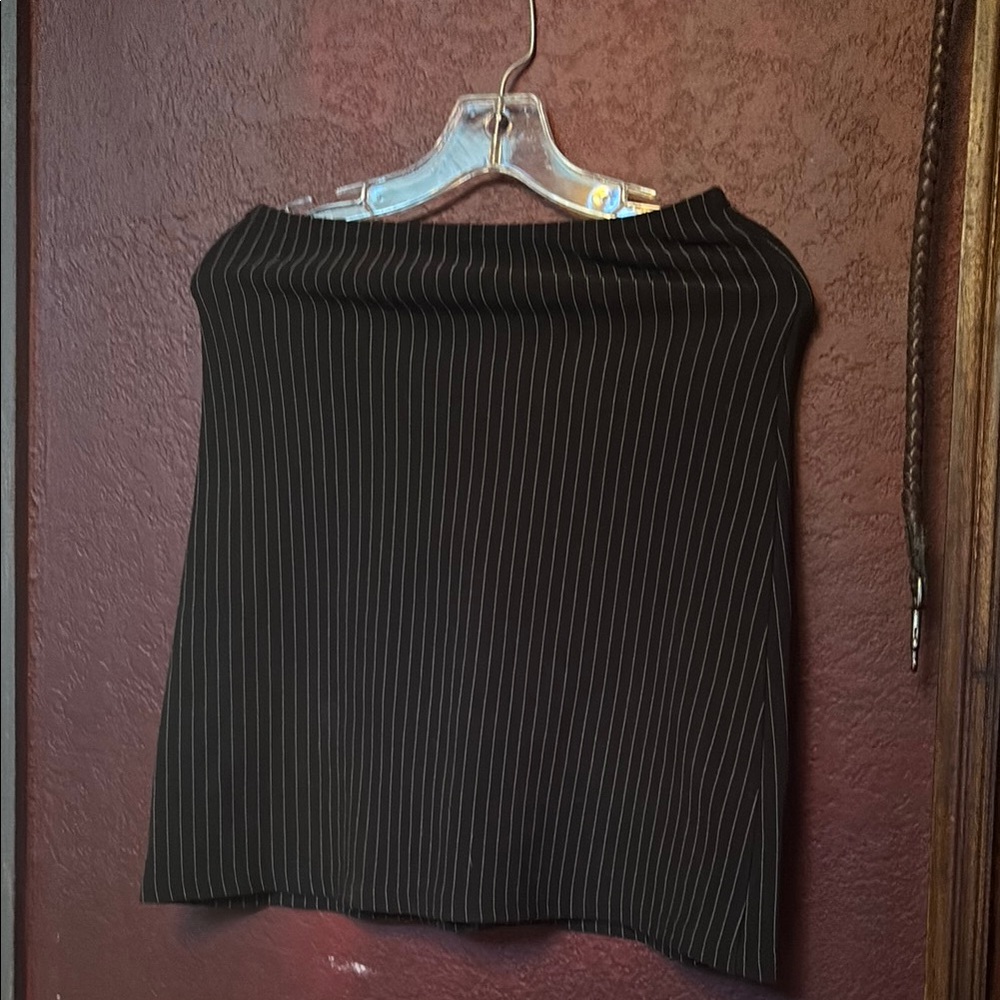 Black Pinstripe Skirt